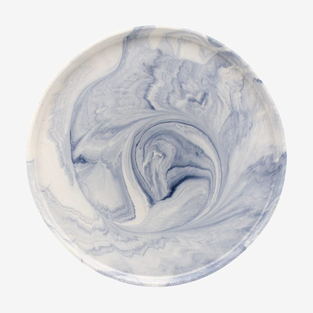 Large round tray - With grey marble