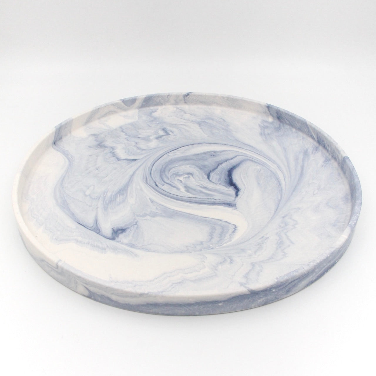 Large round tray - With grey marble