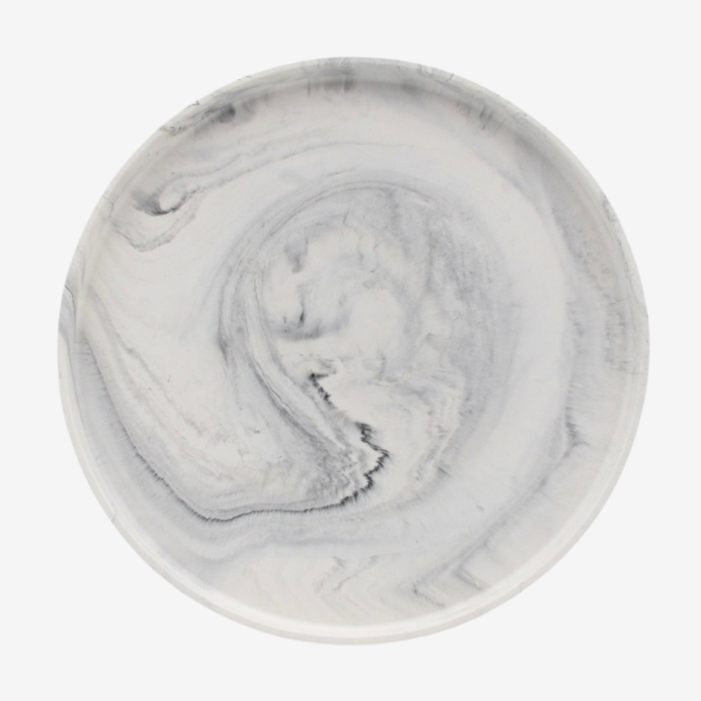 Large round tray - With grey marble