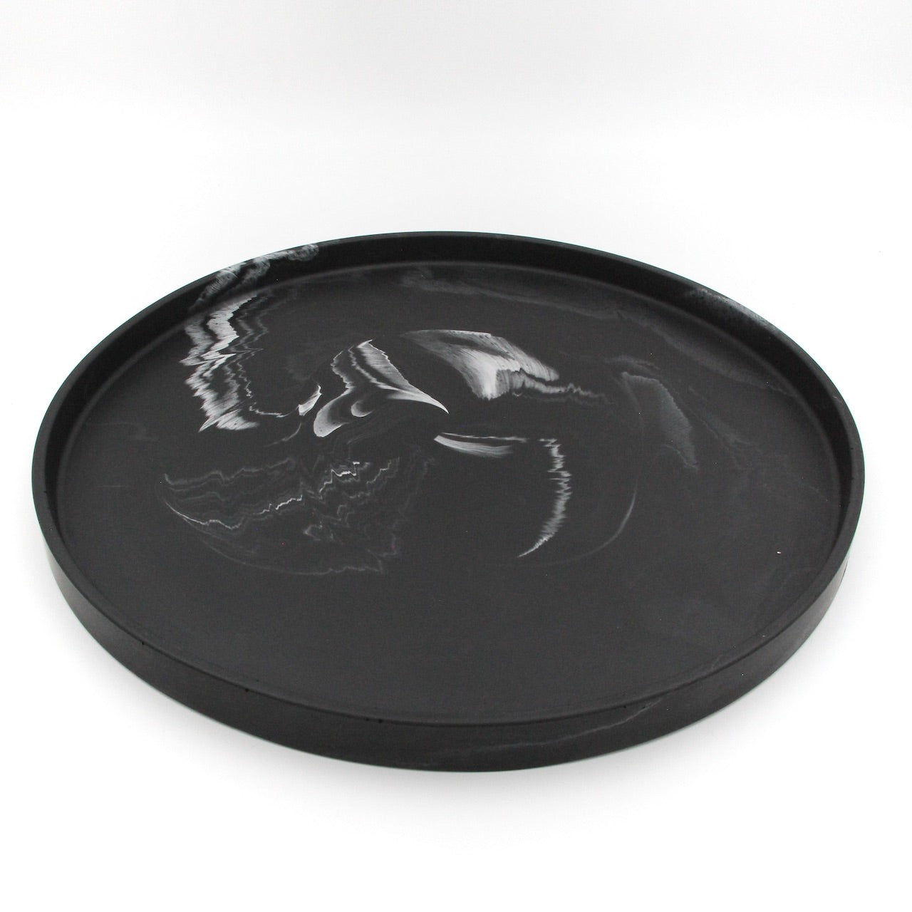 Large round tray - With grey marble