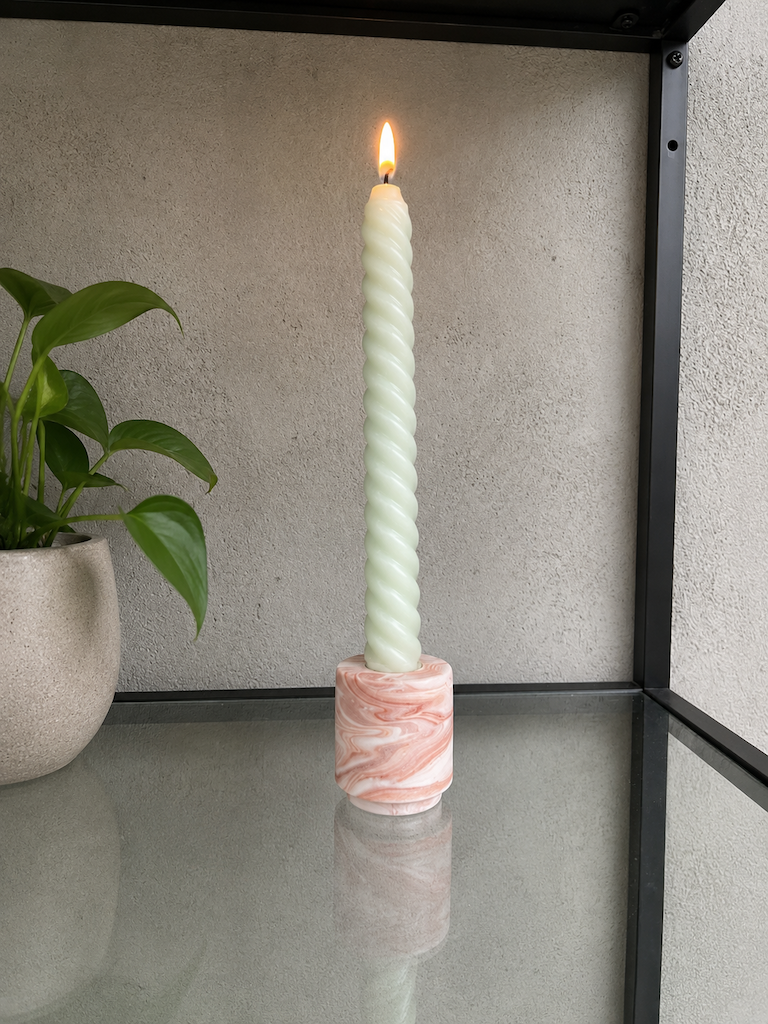 Vilma ljusstake - Grå marmor
