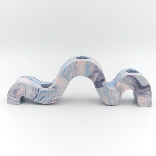Bølget lysestage - Swirl pastel (7556697456834)