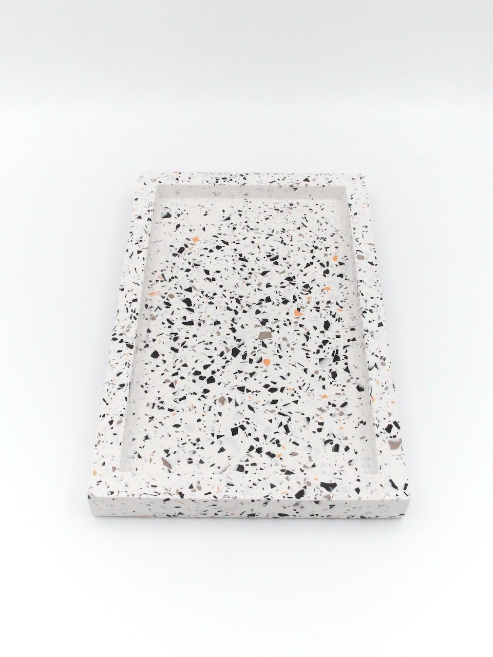 Dekorationsbricka - Grå marmor med silver