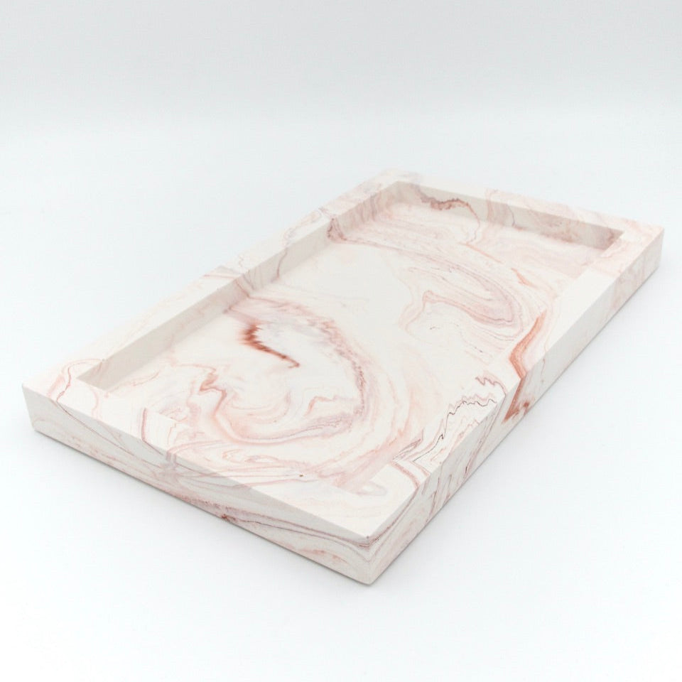 Decoration tray - Pink with gold