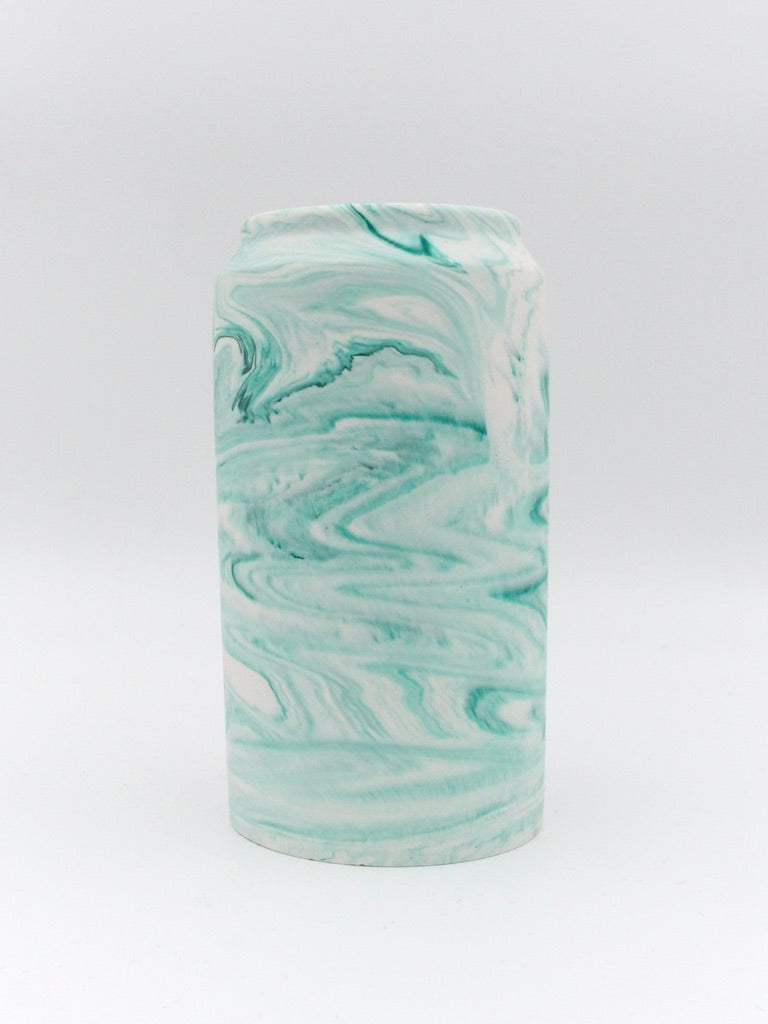 Høj vase - Grøn marmor