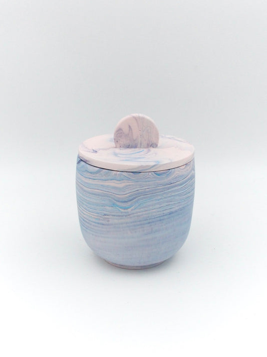 Krukke med låg - Swirl pastel