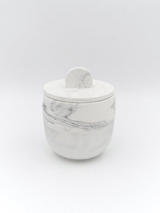 Jar with lid - Gray marble