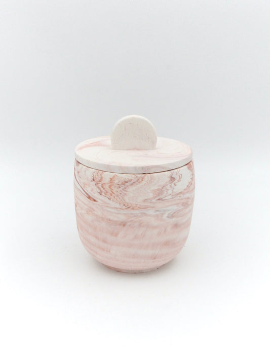 Krukke med låg - Terracotta marmor